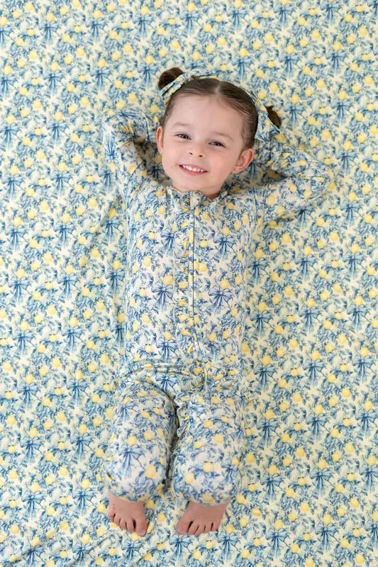 Vintage Citrus Toile Dream Ruffle Romper