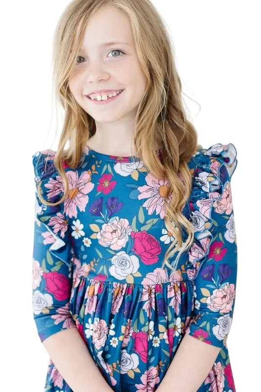 Vintage Garden Ruffle Twirl Dress