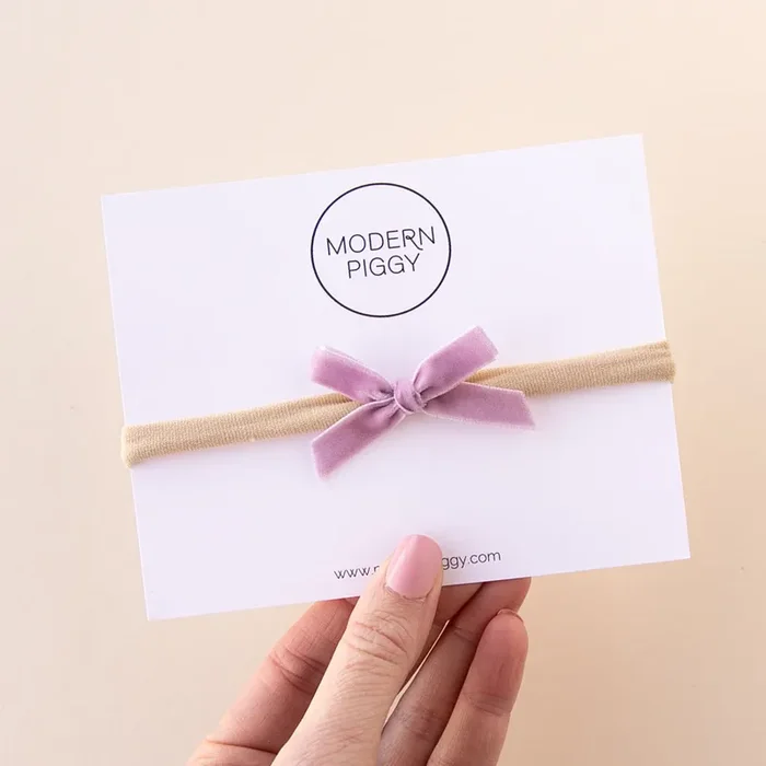 Vintage Lavender | Mini Ribbon Bow – Nylon Headband