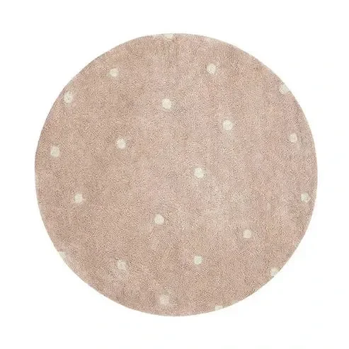 Washable Round Rug – Dot Rose