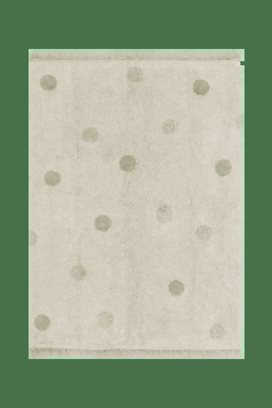 Washable Rug Hippy Dots Natural – Olive – Re Edition + Polka Dots