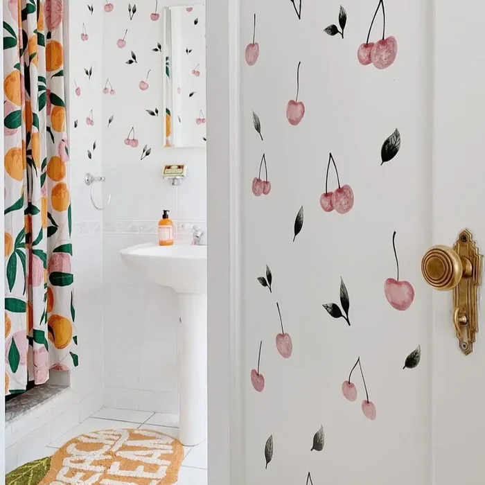 Watercolor Cherries Wall Decals