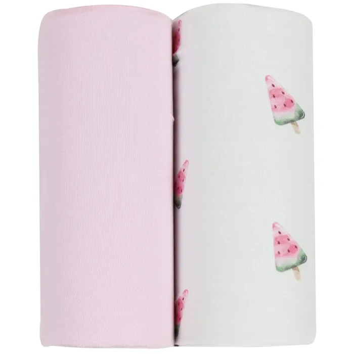 Watermelon Popsicle And Pink 2 Pk Swaddle Blanket
