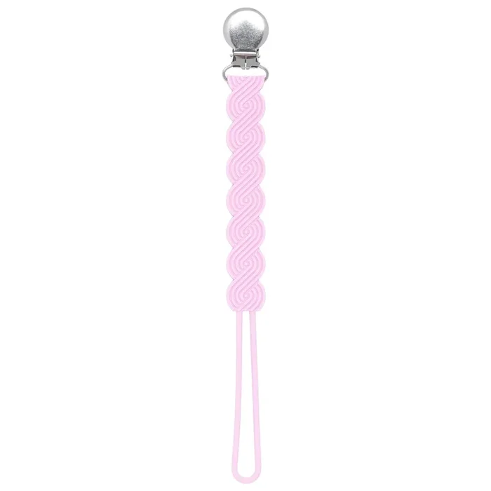 Waverly Pink All Silicone One Piece Pacifier Clip