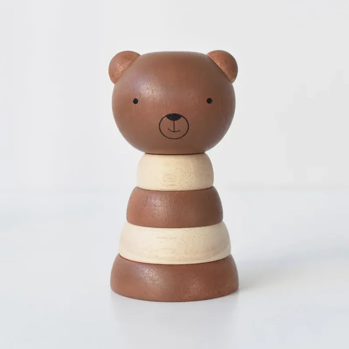 Wee Gallery Bear Wooden Eco-Friendly Toddler Stacker Toy