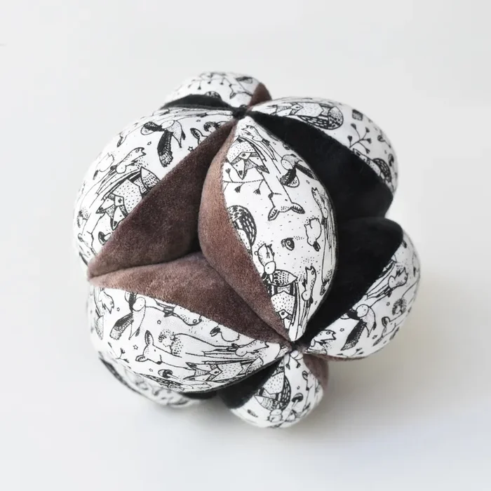 Wee Gallery Organic Cotton Baby Sensory Clutch Ball – Woodland