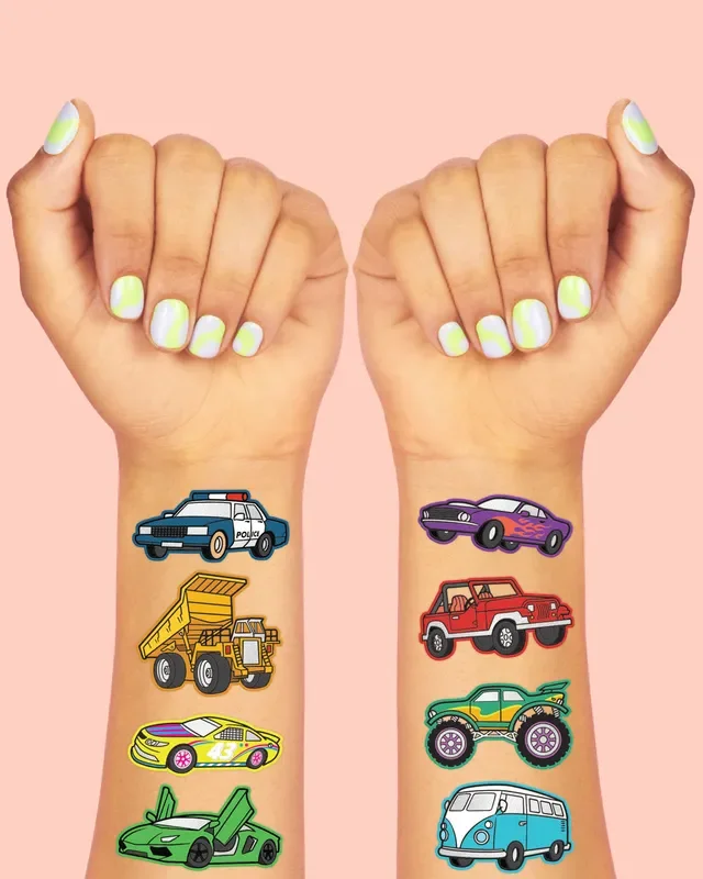 Wheelin Around Tats – 42 Foil Temporary Tattoos