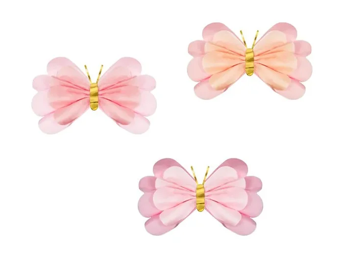 Whimsical Tissue Paper Butterflies – Hanging Party Decor | 3 Pieces