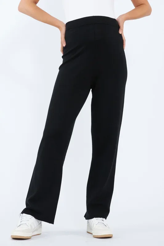 Wide Leg Knitted Maternity Trousers