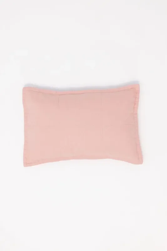 WildBird Galah Linen Quilted Sham & Pillow – Dusty Pink