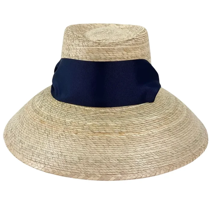 Wildflower Sun Hat – Navy Wide & Short Grosgrain Ribbon