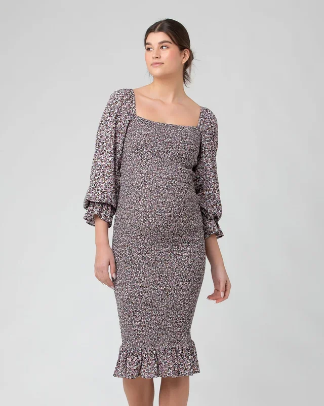 Willow Shirred Dress Black