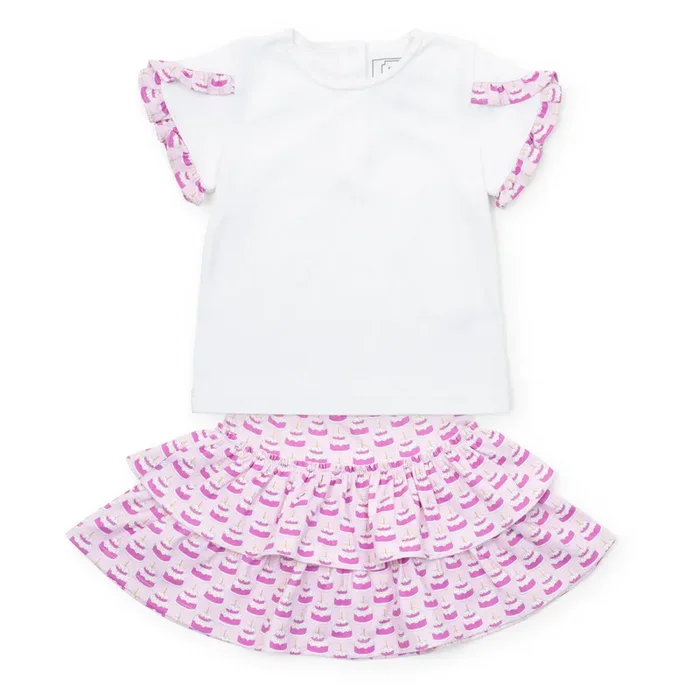 Winnie Girls’ Skirt Set – Birthday Cake Pink