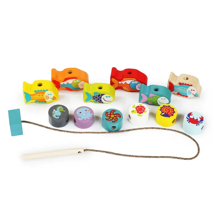 Wise Elk/Cubika Wooden Lacing Toy – Fishes by Wise Elk