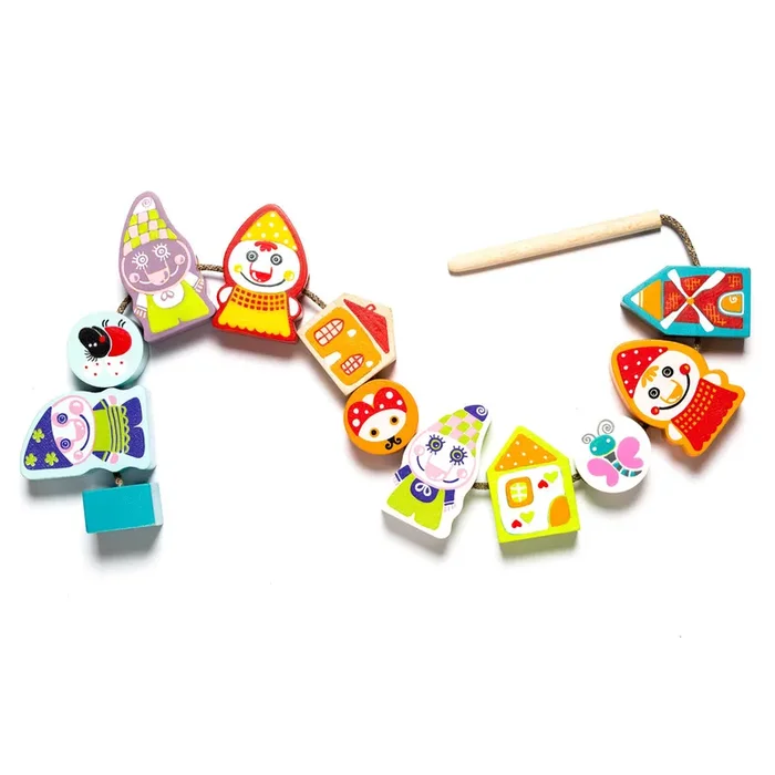 Wise Elk/Cubika Wooden Lacing Toy – Happy Dwarves by Wise Elk