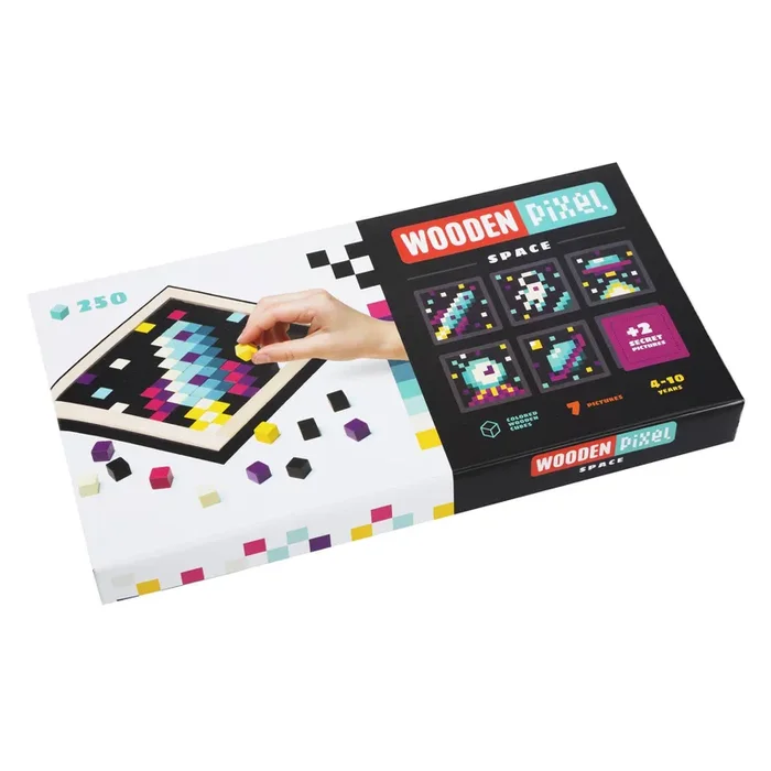 Wise Elk/Cubika Wooden Mosaic Kit – Wooden Pixels Space, 250 pcs. by Wise Elk