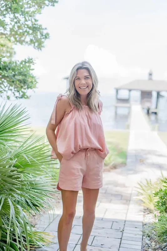 Women’s Bamboo Breeze Tie-shoulder Top Salmon