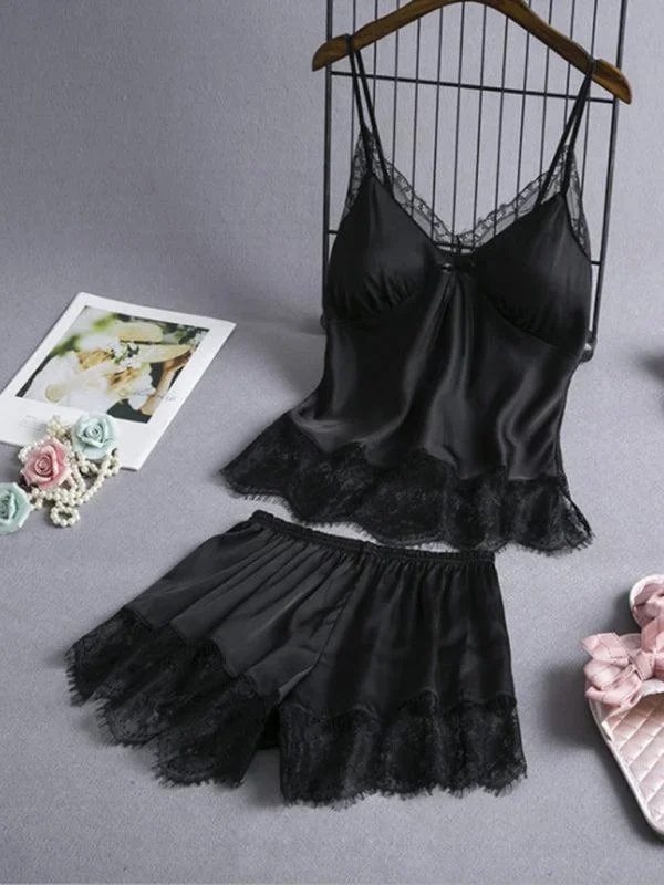 Women’s Lace Camisole And Pajamas Shorts Set