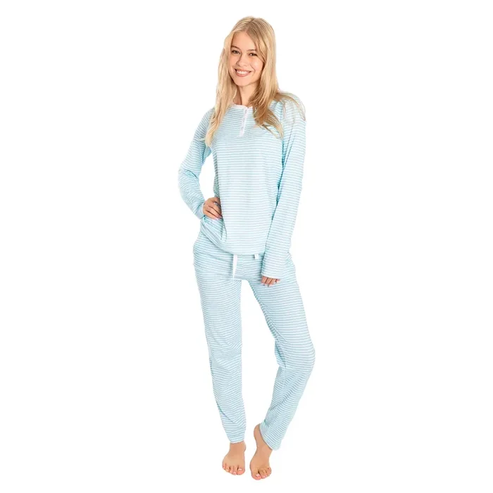 Women’s Sky Blue Jersey Long Sleeve Set