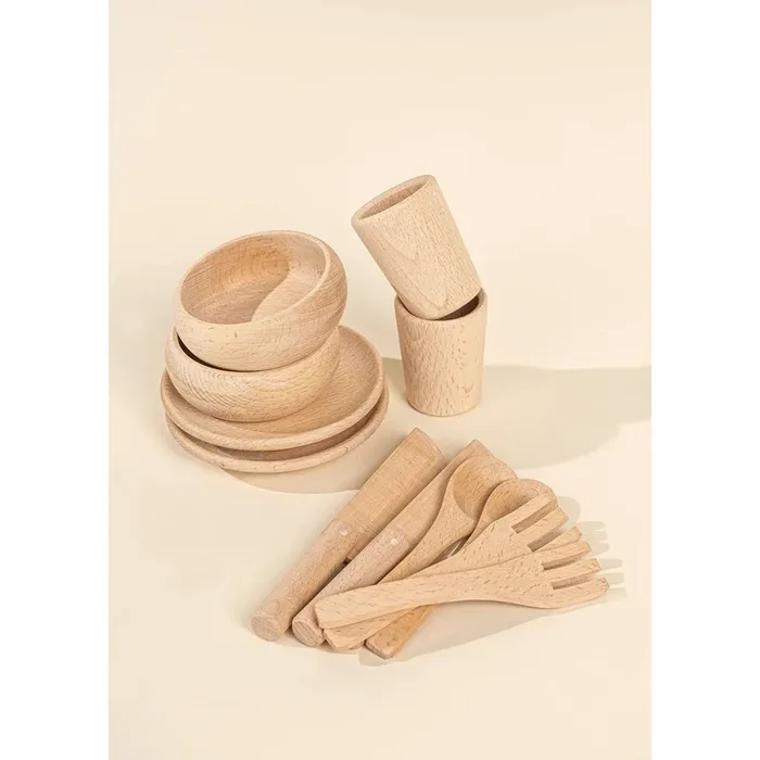 Wooden Dinnerware Playset (12 Pcs)