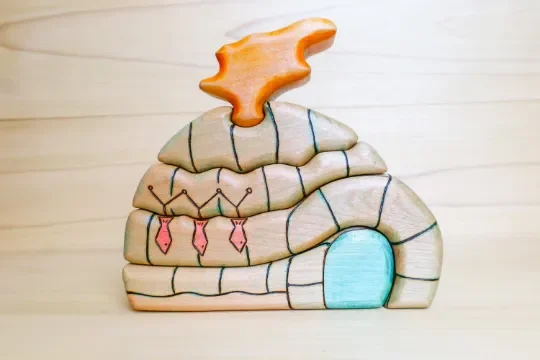 Wooden Igloo Stacking Puzzle Toy