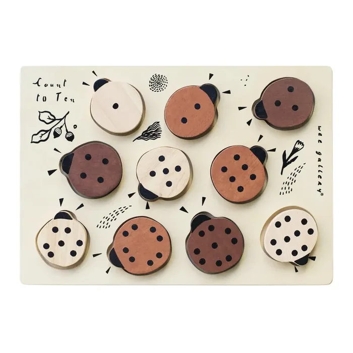 Wooden Tray Puzzle – Count To 10 Ladybugs