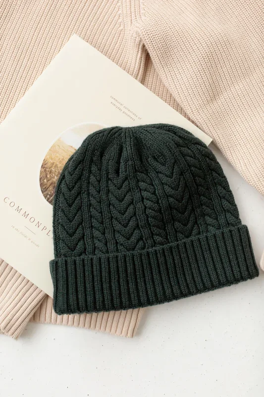 Wool Cable Knit Beanie FINAL SALE