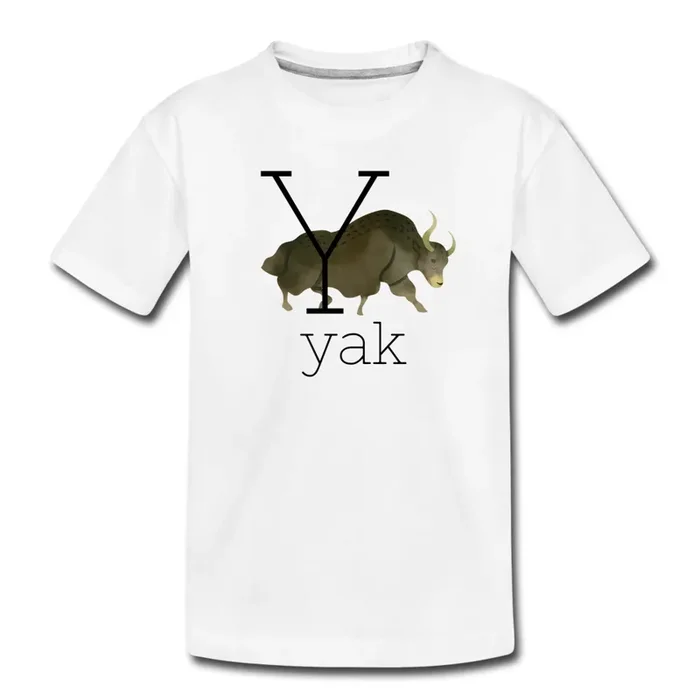 Y is for Yak Alphabet Letter of the Day Organic Toddler T-shirt
