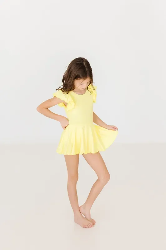 Yellow S/s Twirl Leotard