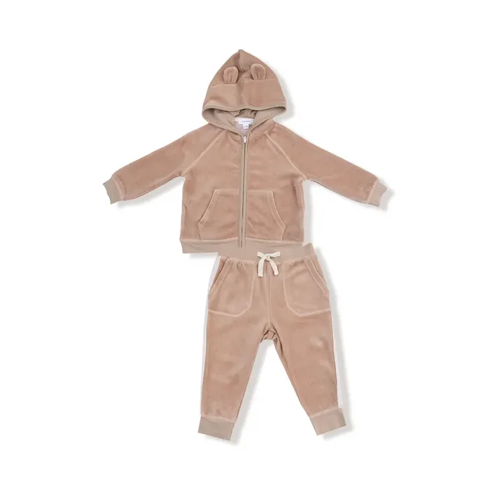 Zip Hoodie + Varsity Stripe Jogger Set