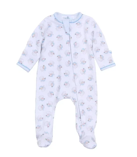 Zipper Footie | Santa Baby Blue